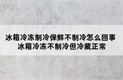 冰箱冷冻制冷保鲜不制冷怎么回事 冰箱冷冻不制冷但冷藏正常